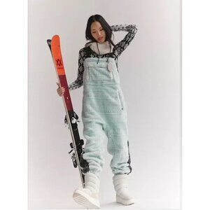 NWT Free People Hit the Slopes Printed Salopette